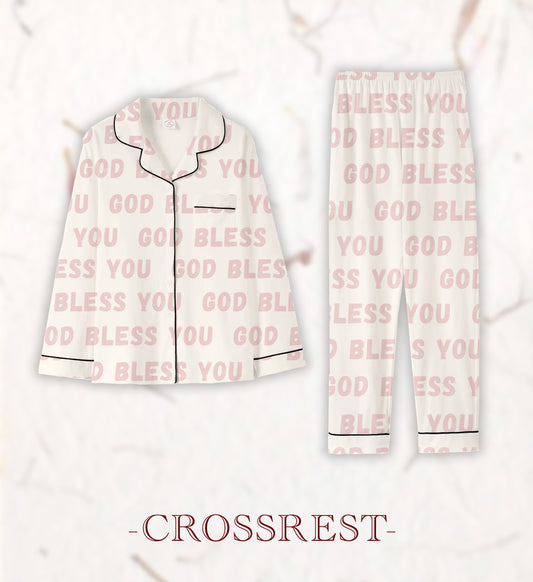 Crossrest God Bless You Cotton Pajama Set