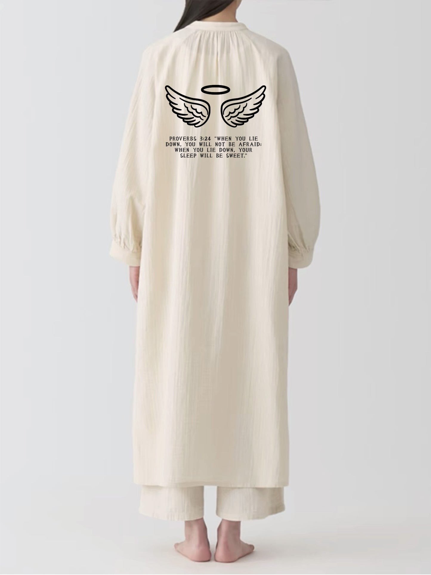 Crossrest Angel Wings Cotton Printed Pajamas