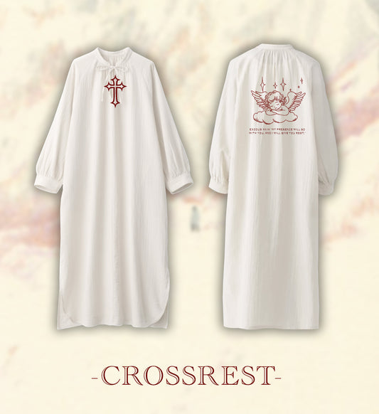 Crossrest White Cross Angel Print Pajamas